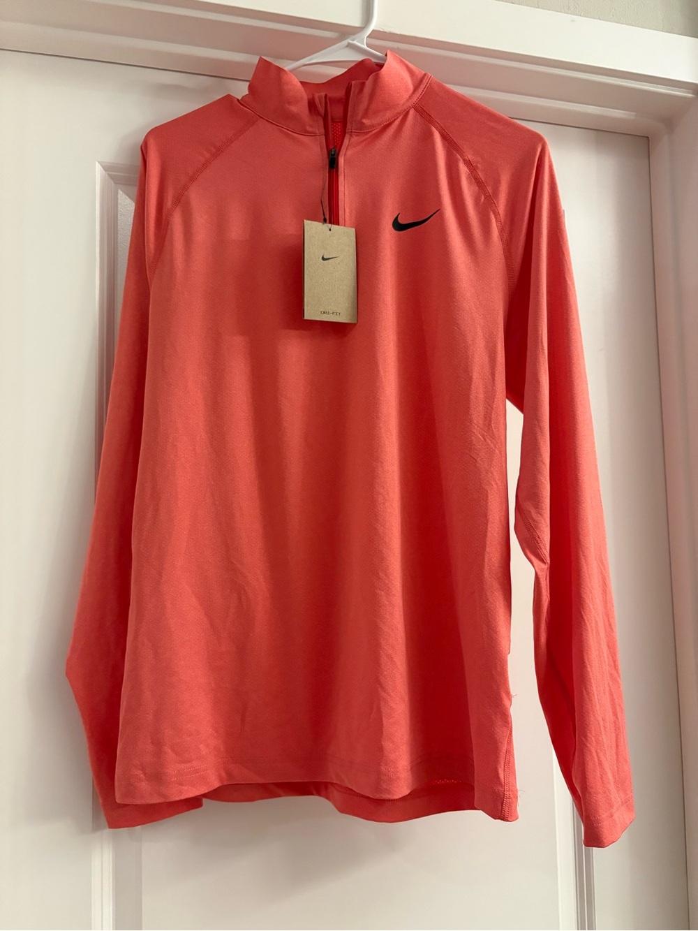 Nike Coral Long-Sleeve 1/4 Zip Performance Top
